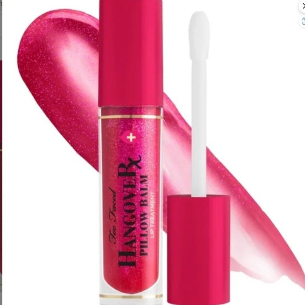LIMITED EDITION Too Faced Pillow Balm Pink Mint (Pink Sparkle) Lip Treatment NIB